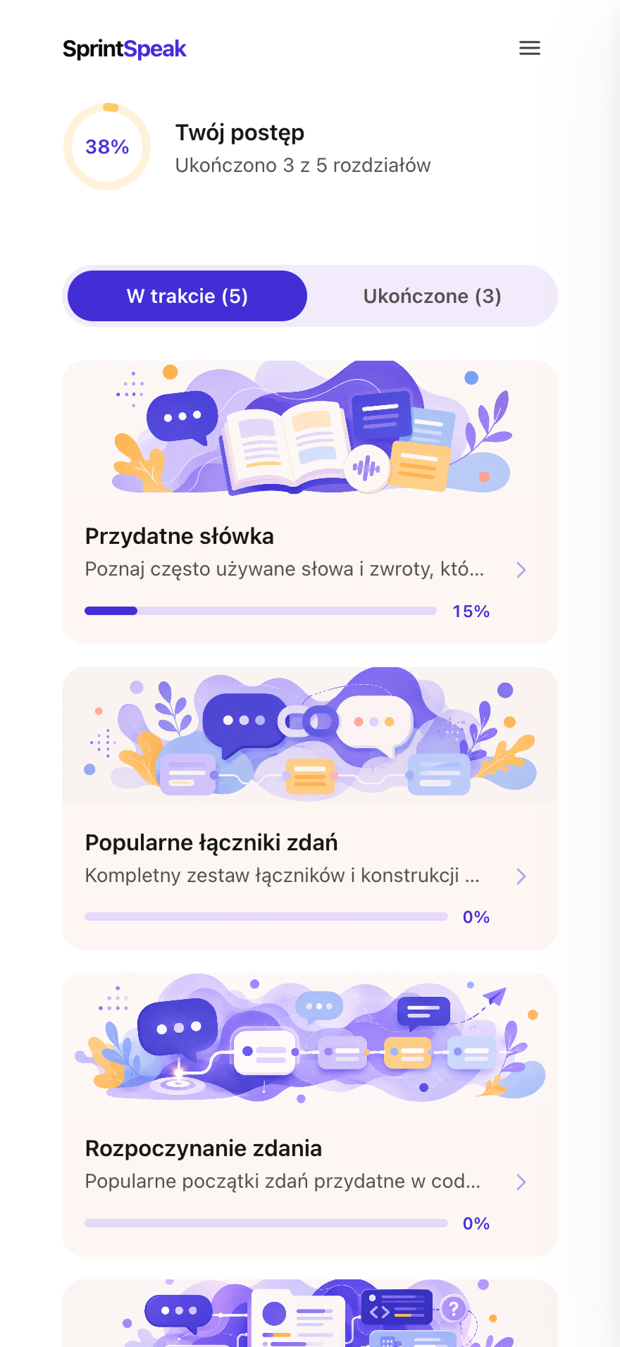 Ekran aplikacji SprintSpeak 1 z 7