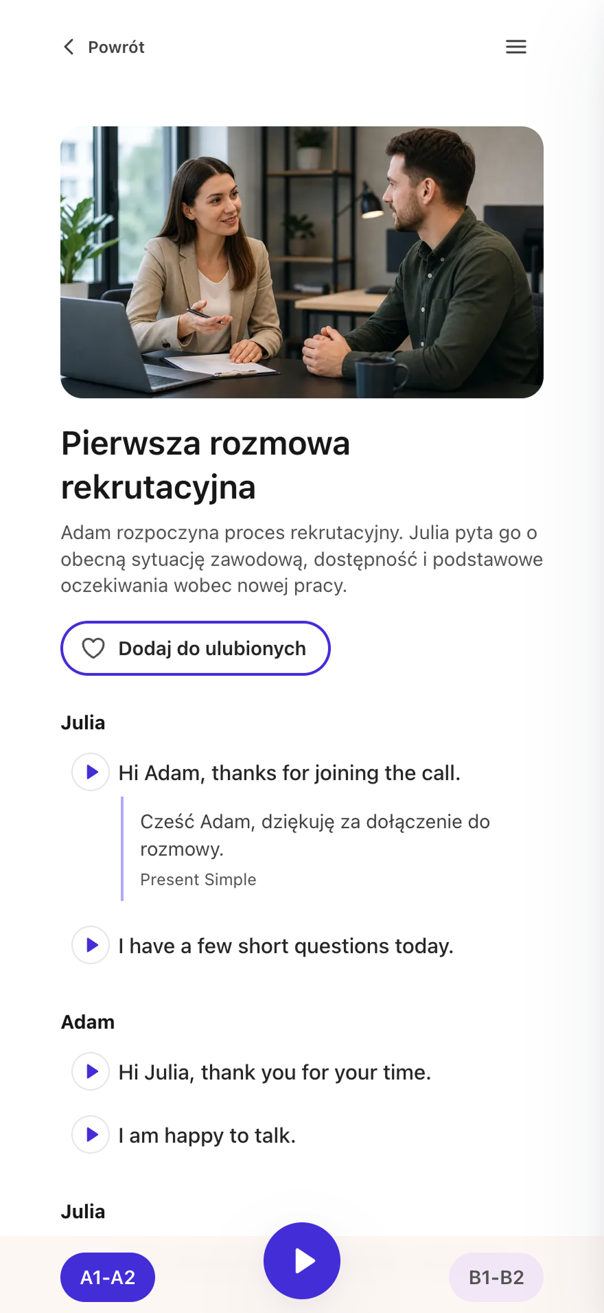 Ekran aplikacji SprintSpeak 3 z 7